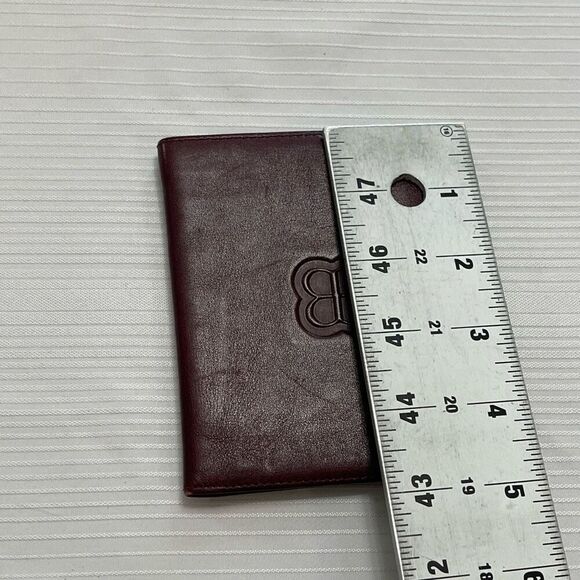 Balenciaga Paris Maroon Deep Red VTG Leather Wallet - Picture 2 of 9